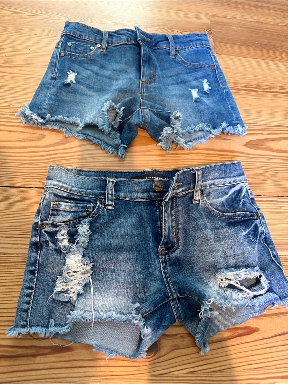 2 pairs girls Jean shorts  size 12